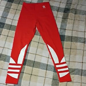 Adidas Women's Red and White Leggings